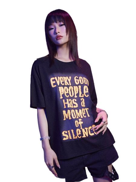 

romwe cyber luvr slogan graphic drop shoulder tee z3x2#, White
