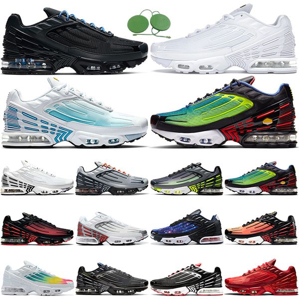 

tn plus 3 running shoes tuned men women volt glow purple nebula supernova grey yellow neon deep royal mens womens trainers sneakers walking, White;red