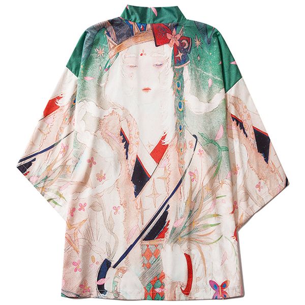 

japanese kimono cardigan men haori yukata samurai costume clothing traditional jacket women causal streetwear shirt yukata, Red