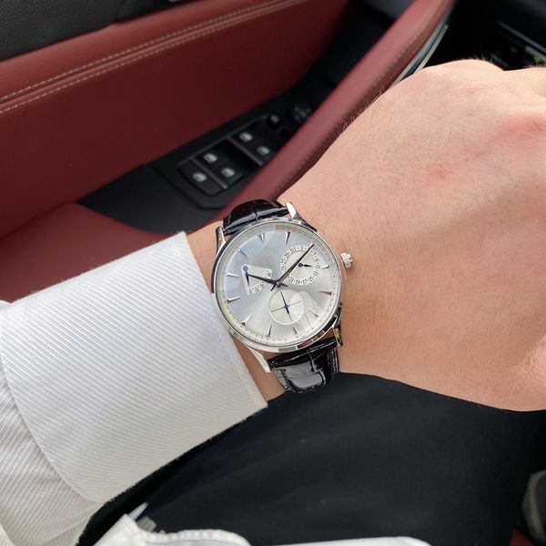 

mens watches automatic mechanical watch wristwatch sapphire 43mm leather strap life waterproof multiple colour wristwatches, Slivery;brown