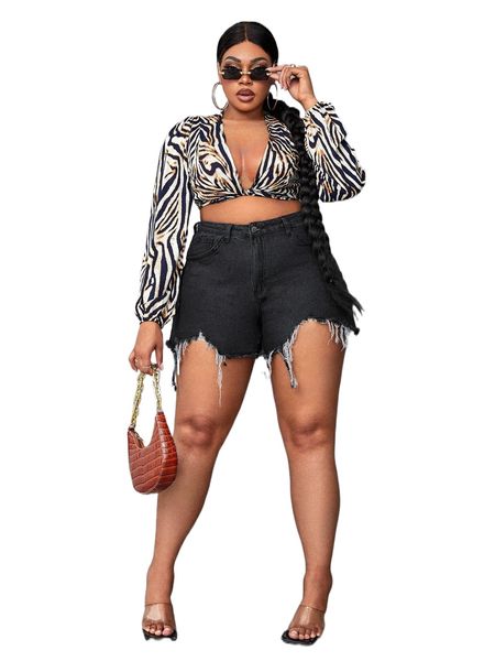 

sxy plus raw hem denim shorts s0h2#, White;black