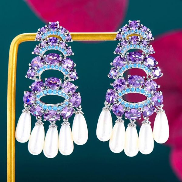 

stud godki 2022 pearl flower charms women earrings trendy cubic zircon imitation earring for accessories, Golden;silver