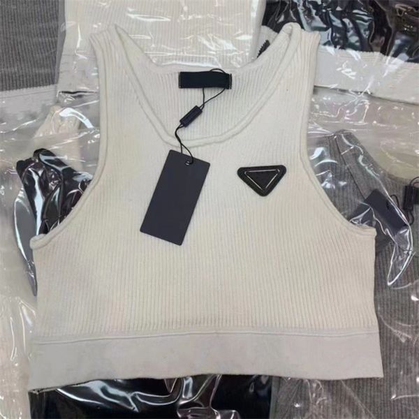 

t luxury women's shirts ladies teestanks black white with triangle brand p classic camis cotton camisole letter short sleeve women girl