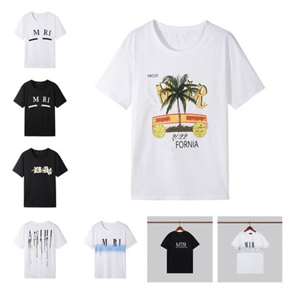 

αmirs mens womens summer outdoor t shirts designers for men letter tshirt embroidery clothing short sleeved large size, Gray;blue