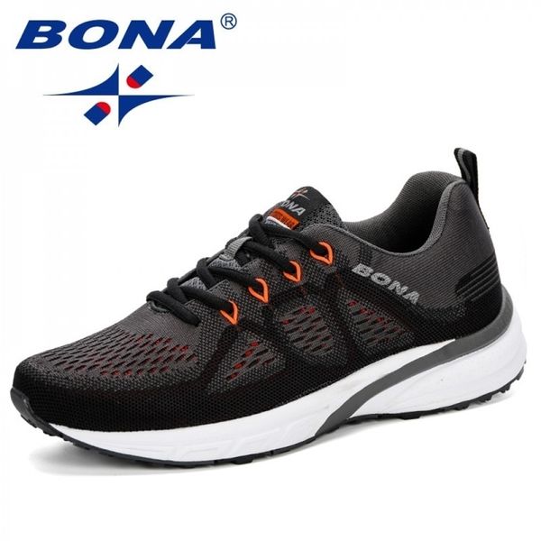 

bona sneakers men shoes sport mesh trainers lightweight baskets femme running shoes outdoor athletic shoes men 220513, Black