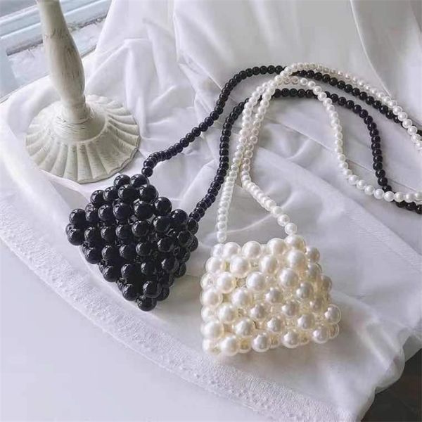 

kids mini purse cute bead crossbody bags for women girls party pearl coin pouch tote toddler clutch purse gift 220602
