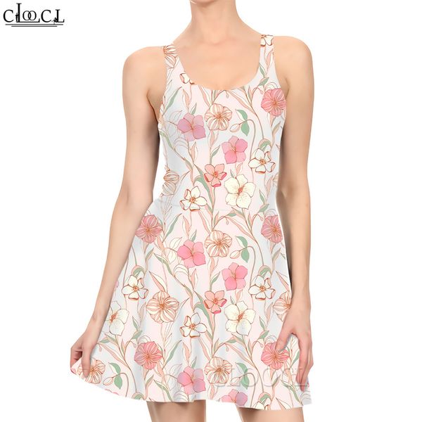 

women dress simple flowers pattern 3d printed mini dress for fashion female sleeveless kneelength dresses elegant style 220616, Black;gray