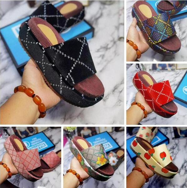 

designer woman sandals platform lady slippers leather high heel sliders alphabet classic beach thick bottom slippe large size 34-46with box, Black