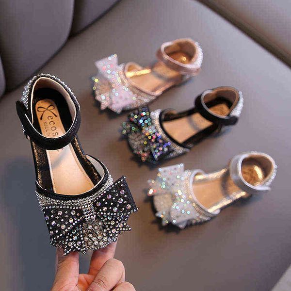 

spring autumn new korean girls children princess casual single shoes performance shoes little girls dance sandals party shoes g220418, Black;red