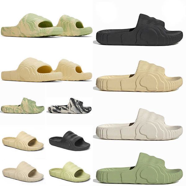

2022 highest quality adilette 22 slides designer platform slippers for women mens magic lime desert sand onyx pure black grey resin earth