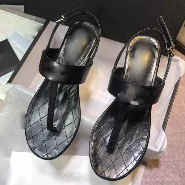 

fashion designer genuine leather sole metal sandals outdoor beach flip flop flat heel slippers casual loafers lady women shoes, Black