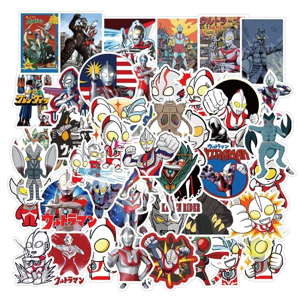 New Sexy 50Pcs Ultraman Cartoon Graffiti Sticker Laptop Valigia Skateboard Moto Chitarra Impermeabile Kids Classic Toy Sticker Decal