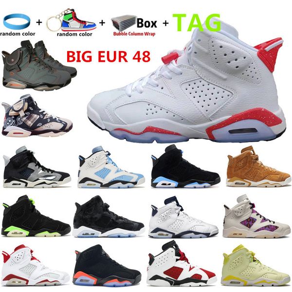 

2022 big eur 48 6 vi 6s men women basketball shoes unc home carmine red british khaki midnight navy electric green infrared olive