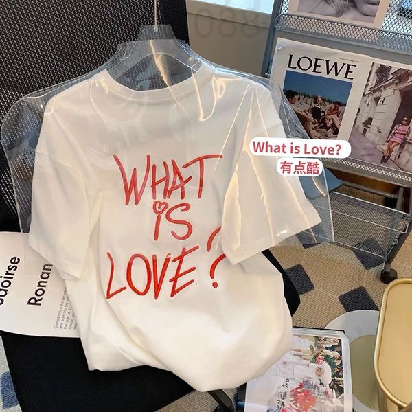 

women's t-shirt designer white graffiti print short sleeve t-shirt women's 2022 summer new ins fashion loose design sense of minor