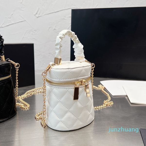 

cc bag 2022ssw womens classic quilted bucket vanity bags fat intestine scrunchy handle totes with mirror gold metal chain crossbody shou