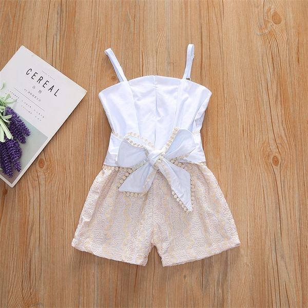 Citgeett Summer 1-4years Toddler Kid Baby Girl Lace Sling Openwork Bow Rompers Top Roupet Fashion Roupos 975 E3