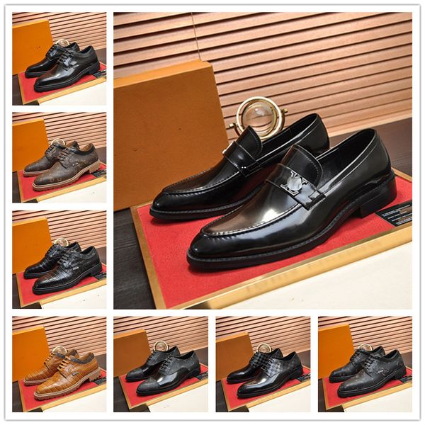 Scarpe eleganti da uomo di alta qualità Moda in vera pelle Festa di nozze Mens Business Oxfords Gentlemen Walk Casual Peas Scarpa comfort38-45