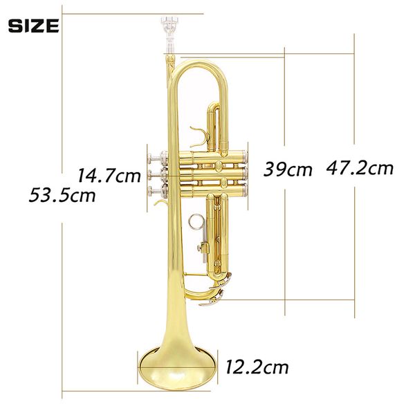 

student trumpet golden trumpet bb b flat brass instrument phosphor copper horn with box strap mouthpiece