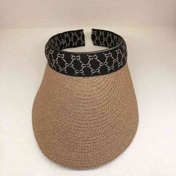 

designer hat ball caps hat female summer sky hat versatile sun korean fashion trendy big brim straw beach leisure c250, Blue;gray