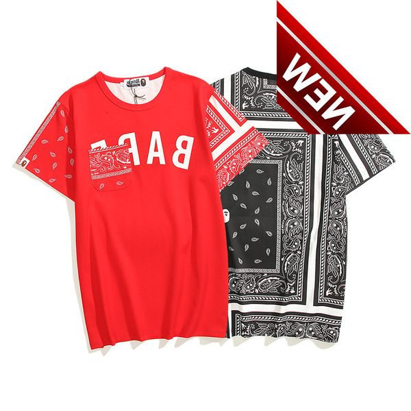 

2021 new t-shirt bap loose cotton youth short sleeve, White;black