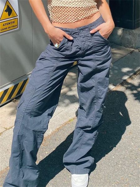 

low waisted grunge baggy jeans harajuku fairycore cute cargo pants streetwear casual fashion denim trousers cuteandpsycho, Blue