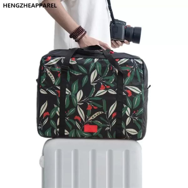 

duffel bags fashion travel bag folding suitcase luggage large capacity women canvas waterproof handbags
