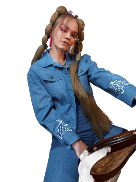 

x primavera vintage floral print flap detail jacket j1og#, Black;brown