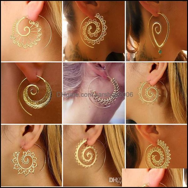 

dangle chandelier earrings jewelry variety of peersonalized gear earring for women statement individual circle spiral drop delivery 2021 n, Silver