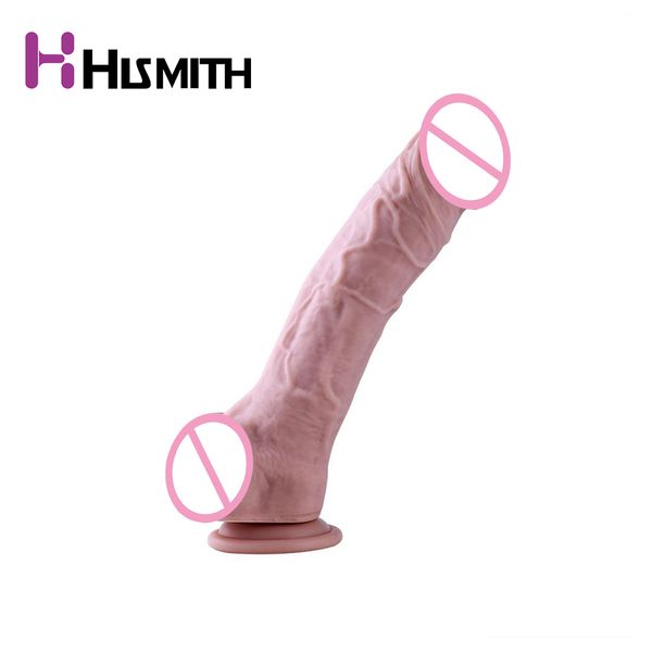 Dildo realista de Hismith com forte copa de sucção faloimitator pênis flexível brinquedo de grandes bens íntimos produtos sexy para mulheres