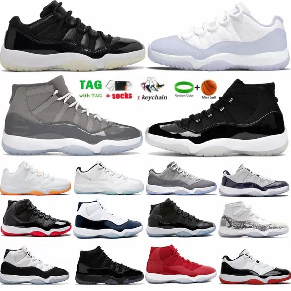 OG ao ar livre 11 tênis de basquete 11s Low 72-10 Violet Pure Violet Alto Cool Cinzento Crinho de 25º aniversário Legenda Blue Concord Men Women Sports Sneakers Xi Treinadores com caixa