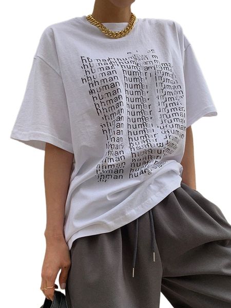 

dazy letter graphic drop shoulder tee j7ef#, White