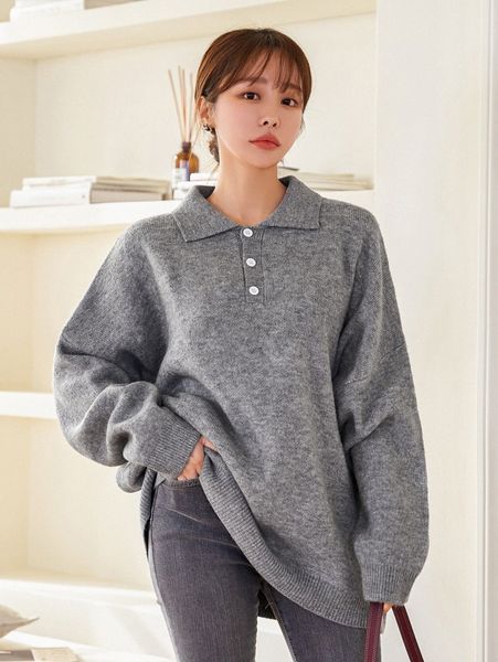 

dazy polo neck drop shoulder sweater j79w#, White;black