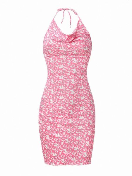

floral backless bodycon dress t14d#, Black;gray
