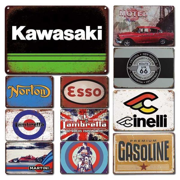 

motorcycles metal poster tin sign vintage garage tool room decor metal plate signs retro motor club man cave home decor plaques