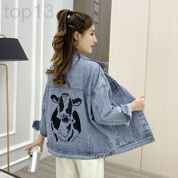 

women's knits & tees designer net red denim jacket 2021 spring new denim jacket casual thin fried street gs5d, White