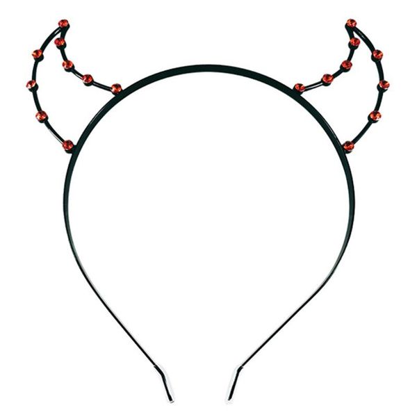 Other Event Party Supplies Devil Horn Headband Rhinestone Headwear For Halloween Wear Hair Band Shiny Birthday Headpiece