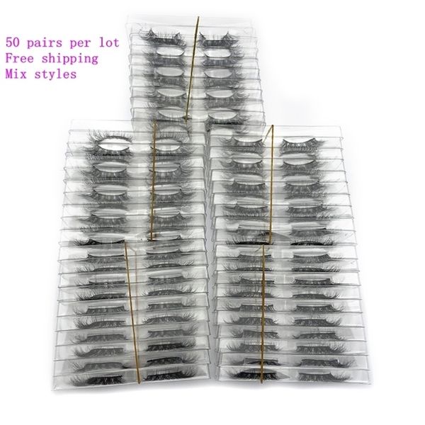 

mikiwi wholesale 50 pairs/pack 3d mink lashes no packaging full strip lashes mink false eyelashes custom box makeup eyelashes 220616