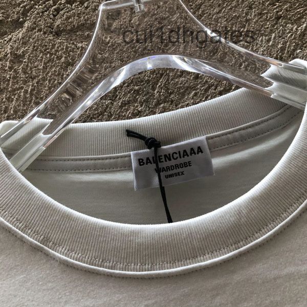 

2022 designer bal t shirt aimenpan original paris embroidery cola wave men's and women's loose large round neck cotton short sleev, White;black