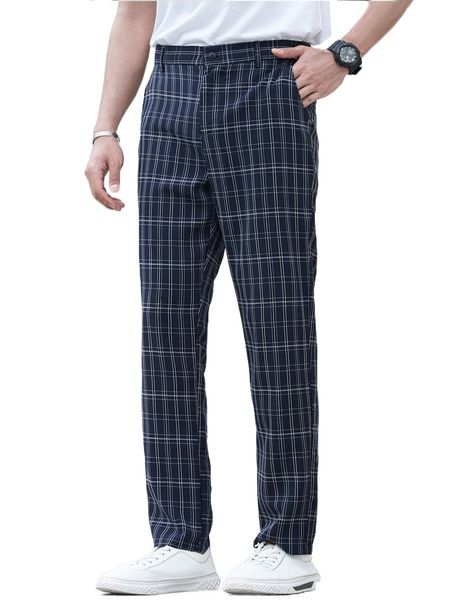 

men plaid tailored pants n7of#, Black