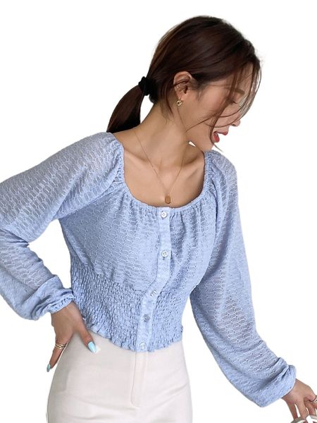 

dazy solid button front raglan sleeve blouse r4cq#, White