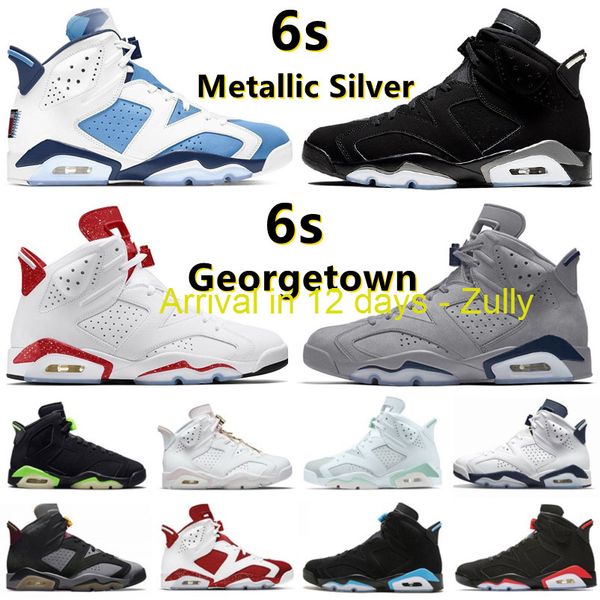 

original box jumpman 6 6s mens basketball shoes metallic silver georgetown unc white red oreo mint foam electric green midnight british
