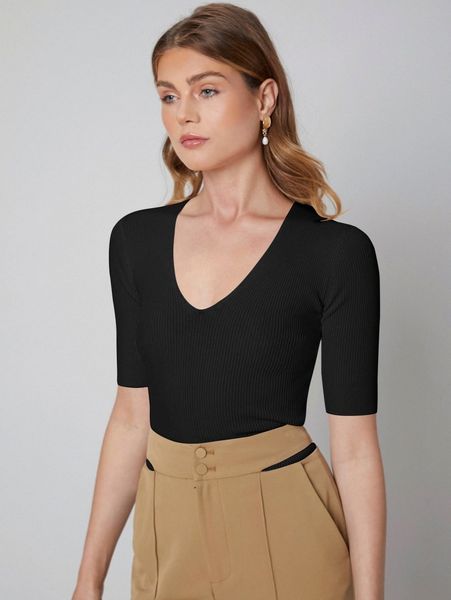 

motf premium viscose slim ribbed knit w5zw#, White;black