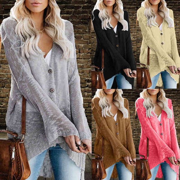 

women's jackets 2022 autumn winter single breasted flare sleeve thin loose sweater bipl, Black;brown