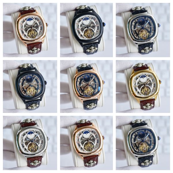 Montre de Luxe Men Watch 42 -мм автоматическое движение машины 316 Fine Steel Case Импортированная телячья кожа Luxury Watch Наручительные часы.