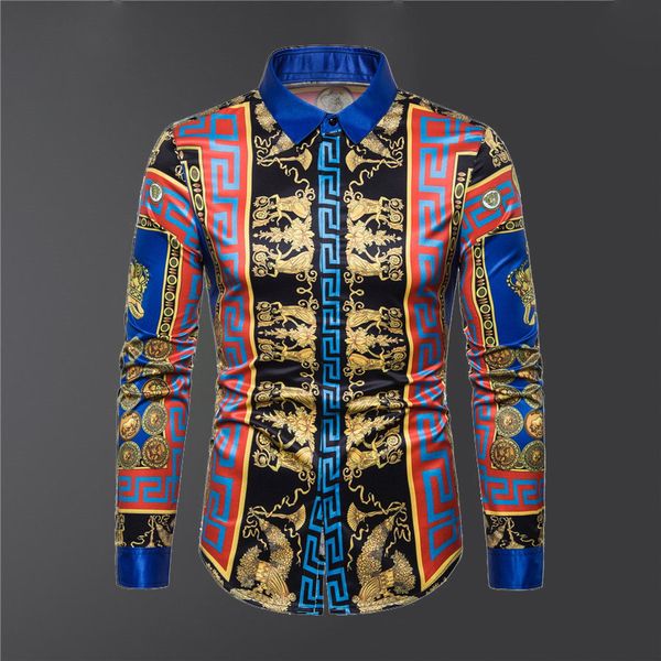 

22 designers shirts mens dresses fashion t shirts long sleeve creative portrait color matching fit t-shirts luxurys clothes vercace shirt e, White;black