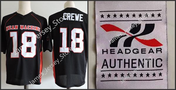 Máquina média Sandler #18 Paul Crewe Football Jersey Black A mais longa camisa de futebol S-xxxl