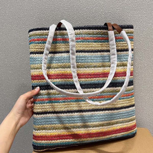 

women handmade crocheted straw casual shoulder bags designer beach handbag for the summer unlined natural raffi tote summer totes bag