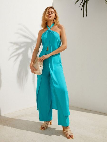 

backless split thigh longline halter z0aq#, White