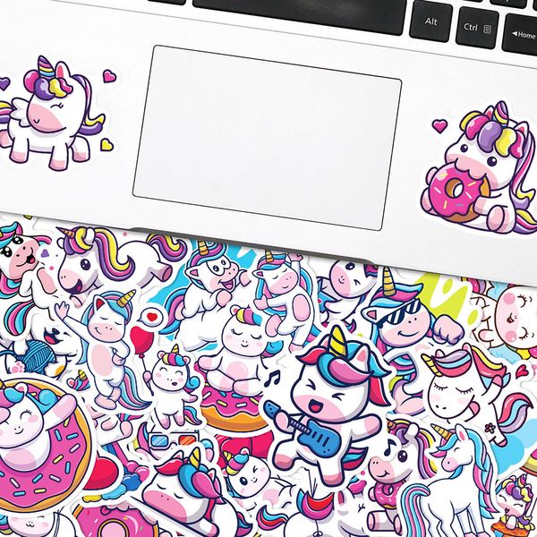 Impermeabile 10/30/50pcs Cute Animal Unicorn Graffiti Stickers Cartoon Decalcomanie Scrapbook Diary Laptop Phone Sticker impermeabile per bambini Toy Car sticker