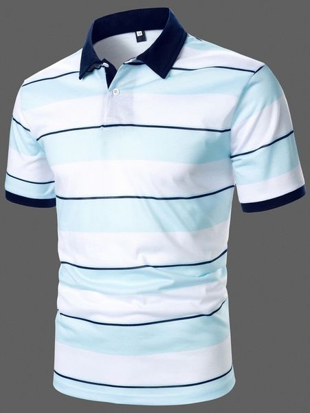 

men block striped polo shirt s3zb#, White;black